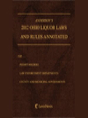 cover image of Anderson's Ohio Liquor Laws and Rules Annotated